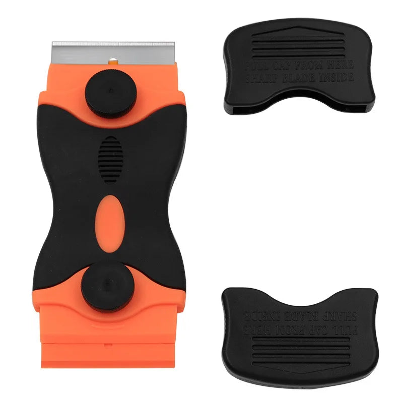 Double Edge Razor Blade Scraper with 20PCS Blades Car Stickers Remover Window Glass Stove Decals Labels Paint Cleaning Shovel