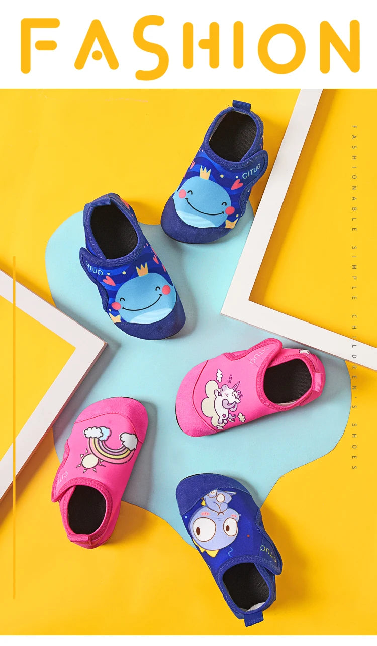 Kids Socks Shoes Children Cute Cartoon Slippers Boy Girls Indoor Shoes Soft Rubber Sole Child Floor Sneakers