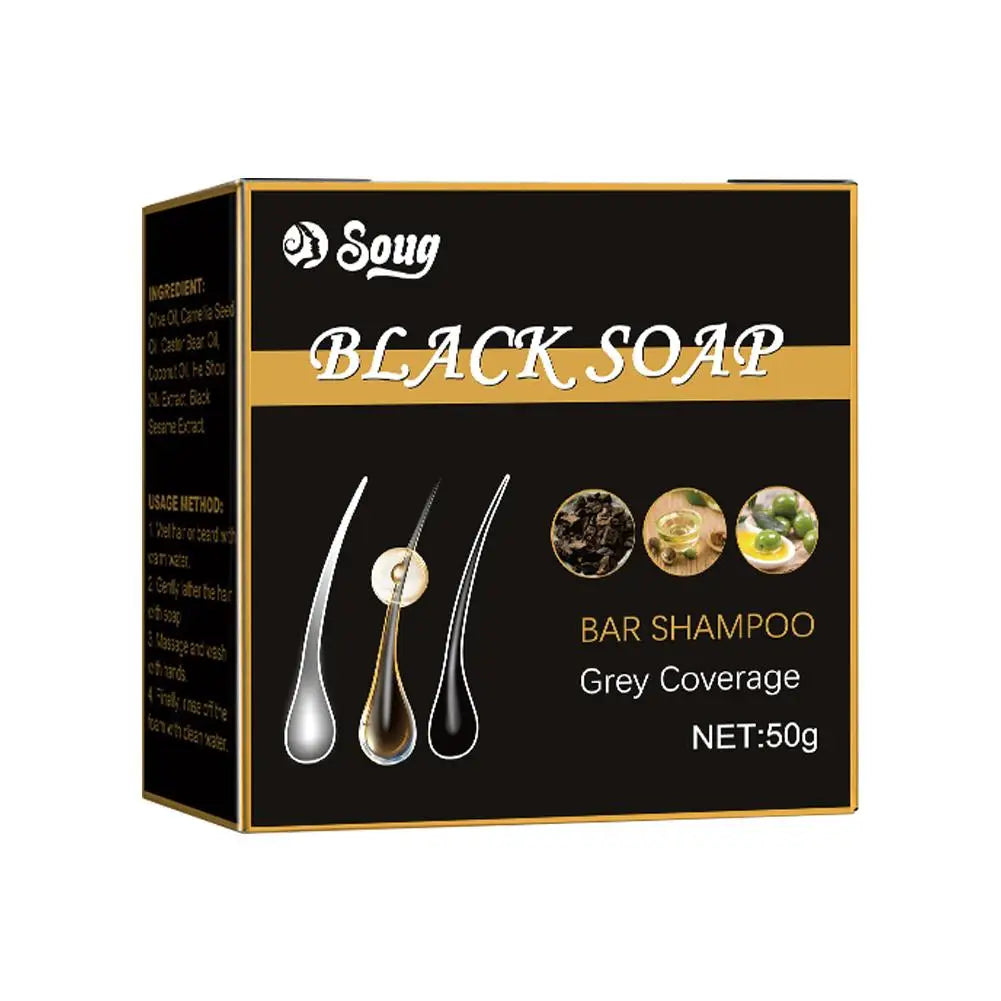 3PCS Hair Shampoo Soap Polygonum Multiflorum Shampoo Soaps Cover Gray Hair Shampoo Soap To Dye Canas Black Shampoo Bar Soap