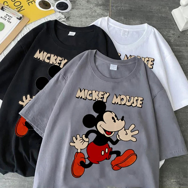 Anime Women Kawaii Mickey Mouse T Shirt Men Cute Minnie Mouse T-shirt Unisex Couple Tshirt Graphic Top Tees Male Female