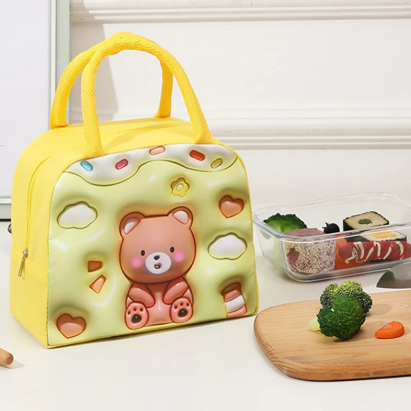 Cartoon Kawaii Portable Fridge Thermal Bag Women Children's School Thermal Insulated Lunch Box Tote Food Small Cooler Bag Pouch
