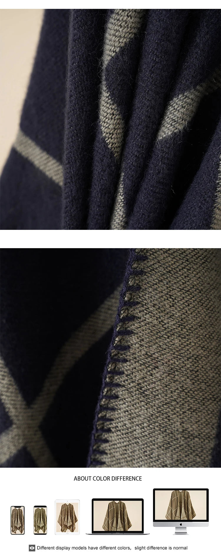 Echarpe Hiver Imitation Cashmere Women Scarf Plaid Poncho Chales Femme Capa Para Mujer Pashmina Thick Wrap Shawls Autumn Winter