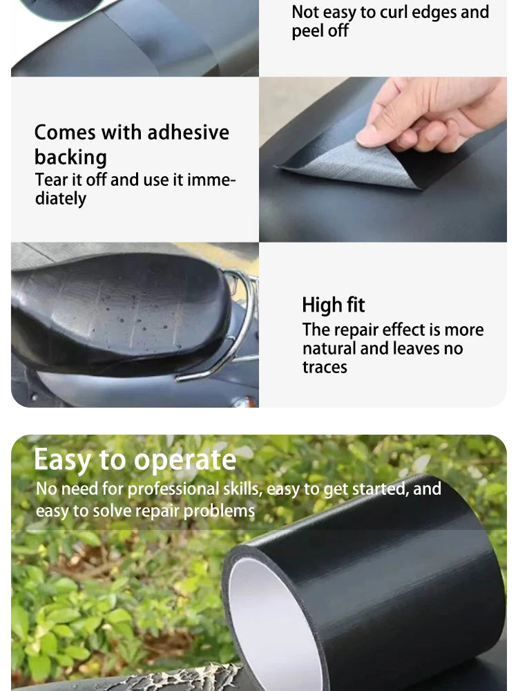 Cloth Base Tape High Viscosity Multifunctional Seat Cushion Sofa Chair Black Leather Repair Waterproof Tape