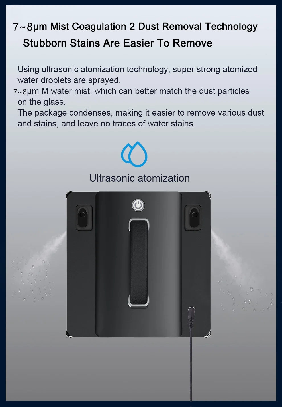Purerobo W-S9S Window Cleaning Robot Smart APP& Remote Control Automatic Water Spray Clean Glass Electric Vacuum Cleaner Robot
