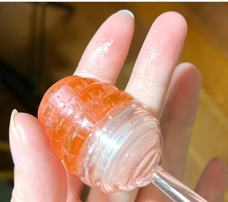 Lovely Honey Pot Lip Oil Fresh Fruit Lip Balm Long Lasting Moisturizing Clear Lip Oil Liquid Lipstick Lip Gloss Makeup Cosmetics