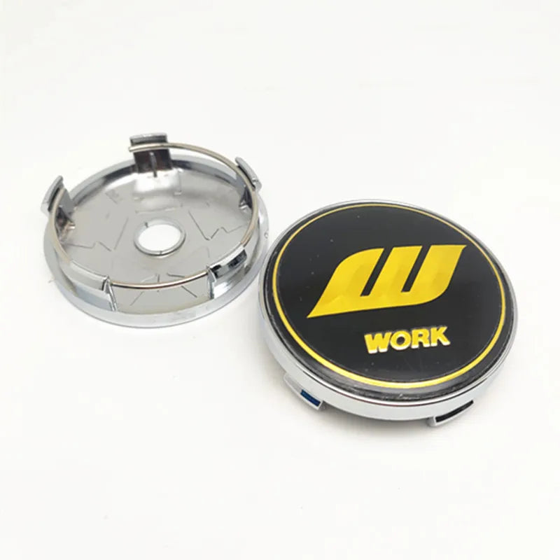 4pcs 60mm 56mm VS W Work Center Caps Car Wheel Hub Cover Emblem Badge Auto Styling