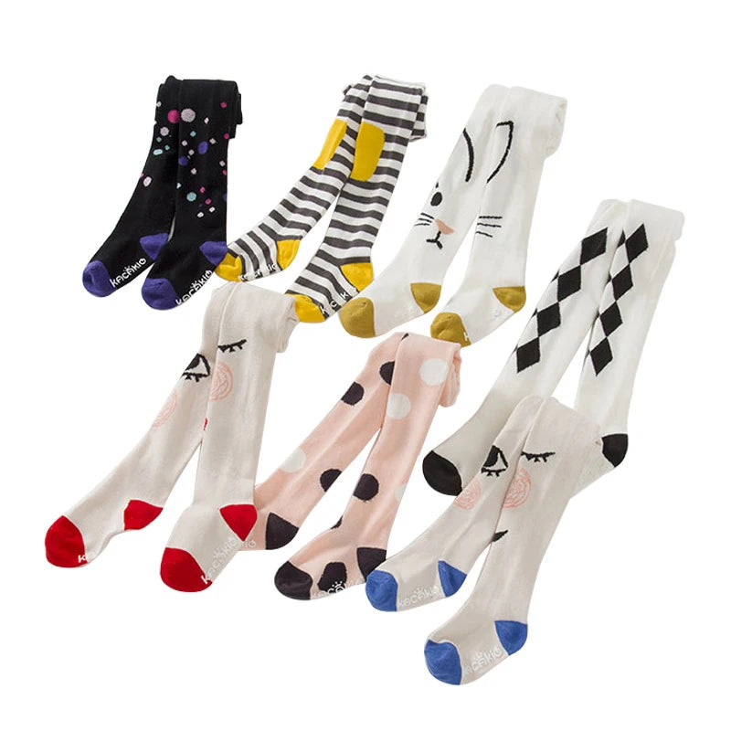 Baby Girls Pants Tights 1-7Y Kids New Autumn Winter Warm Cute Cartoon Big Eyes Pant Long Stockings Velvet Stock For Girls