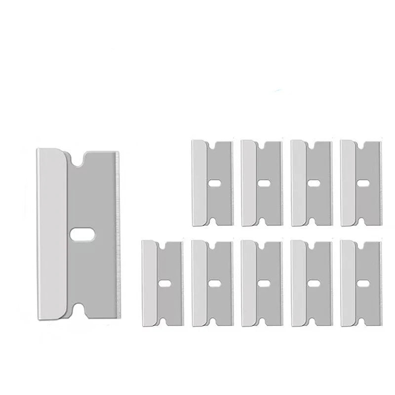 Double Edge Razor Blade Scraper with 20PCS Blades Car Stickers Remover Window Glass Stove Decals Labels Paint Cleaning Shovel