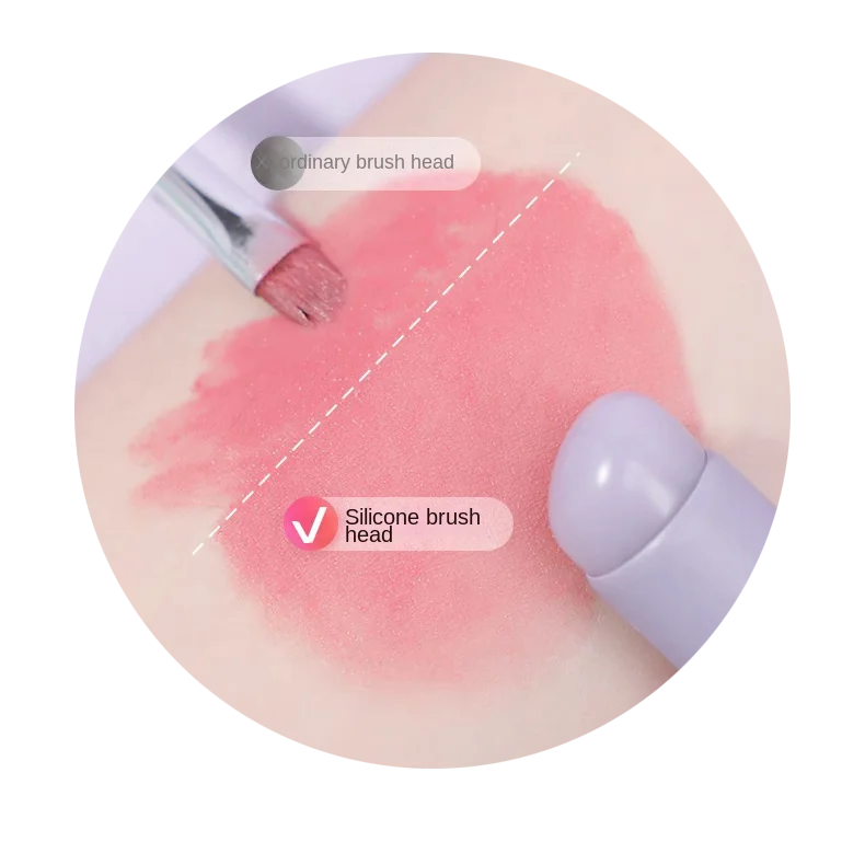 Upgrade Silica Gel Lip Brush with Cover Portable Lipstick Brush Macaron Color Mini Makeup Brush Crease Concealer Makeup Tool