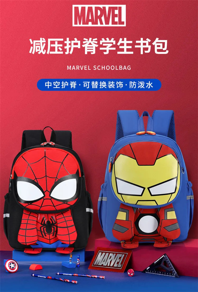 Children's school bag new, cute cartoon Spider-Man 3-6 years old boys backpack Captain America Iron Man backpack