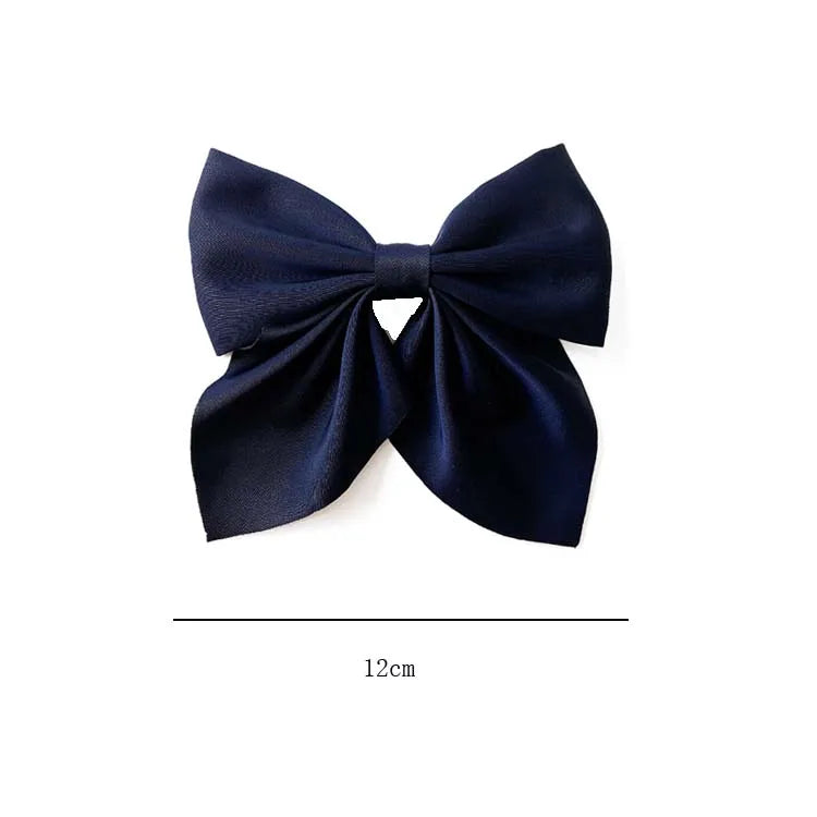 Fashion Sweet Bow Hair Clip Solid Color Girl Satin Butterfly Hair Clip Duck Mouth Clip Children's Hair Accessories
