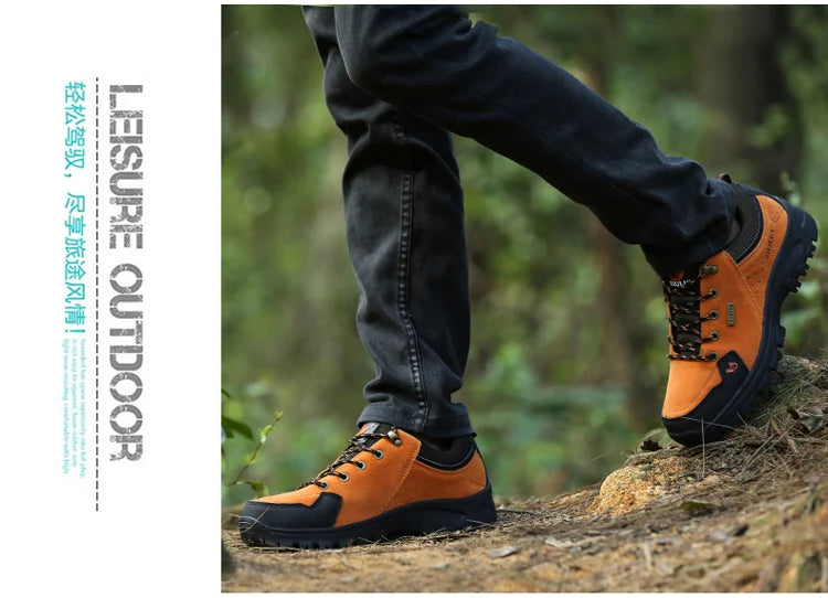 High Quality Outdoor Walking Sneakers Rubber Sole Suede Leather Men Hiking Shoes Durable Leather Climbing Shoes Zapatillas 36-47