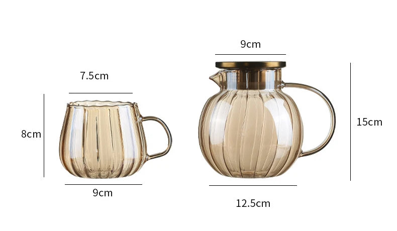 Heat Resistant Glass Teapot Infuser Chrysanthemum Tea Kettle Kung Fu Teawear Set Puer Oolong Pot Pumpkin Teapot