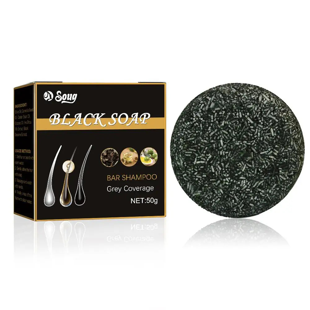 3PCS Hair Shampoo Soap Polygonum Multiflorum Shampoo Soaps Cover Gray Hair Shampoo Soap To Dye Canas Black Shampoo Bar Soap