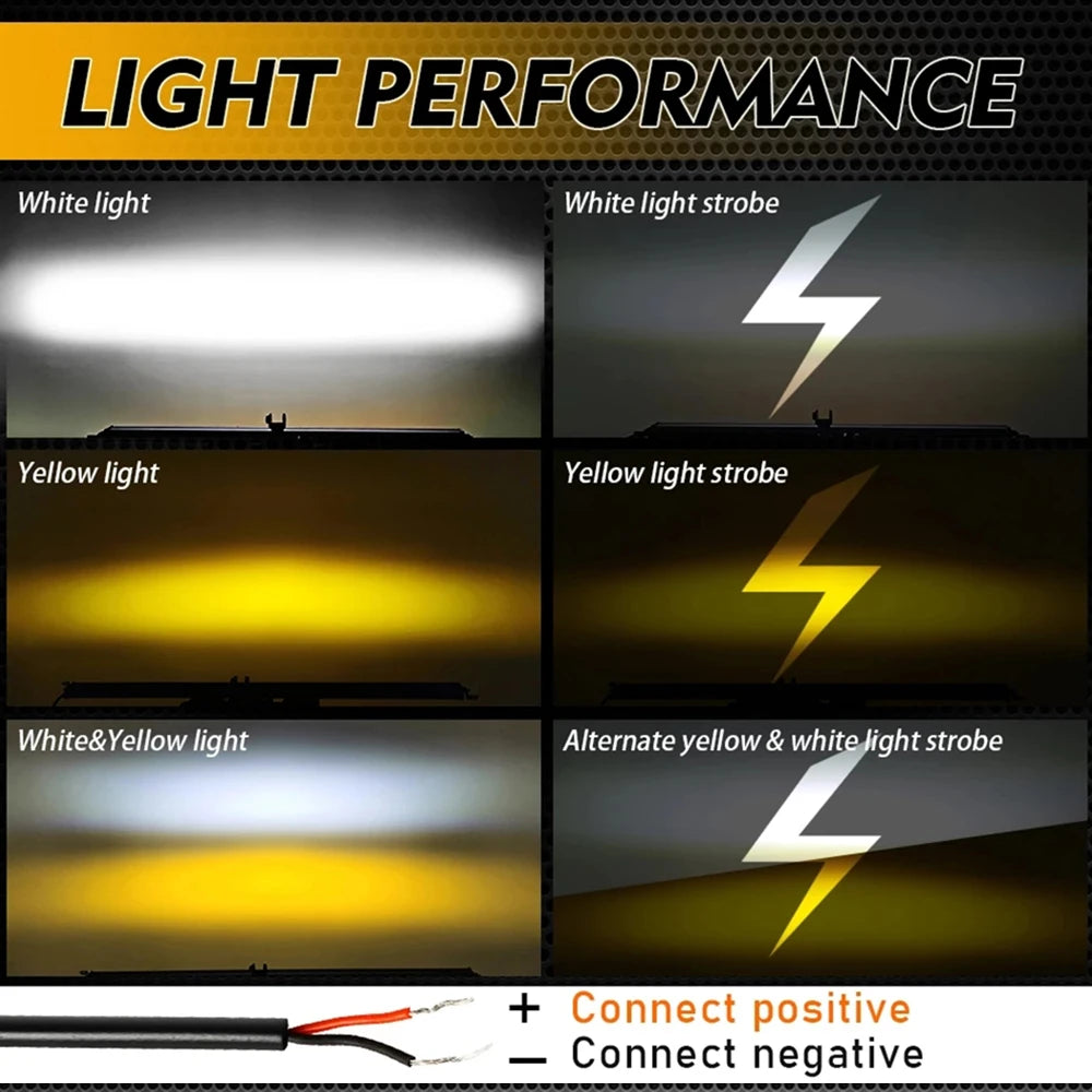 LED Light Bar 6D 8inch 14inch 20inch Off Road Led Bar for Lada Truck 4x4 SUV ATV Niva White Yellow Auto Driving LED Fog Lights