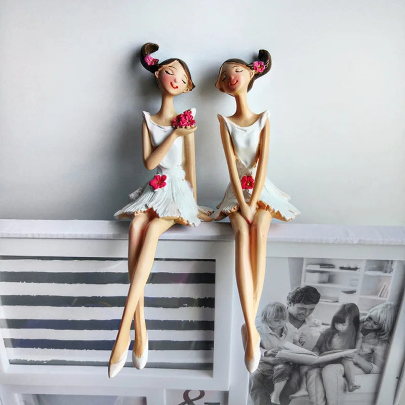 2pcs/set Beautiful Angel Resin Craft Fairy Figurines Wedding Gift Home Decoration hogar moderno fairy nordic garden angel