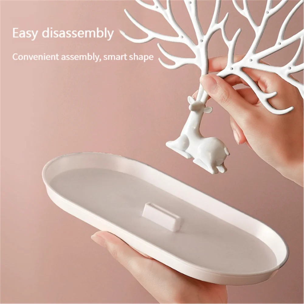 Jewelry Display Stand Tray Tree Storage Racks Earrings Necklaces Rings Jewelry Boxes Case Desktop Organizer Holder Make Up Decor
