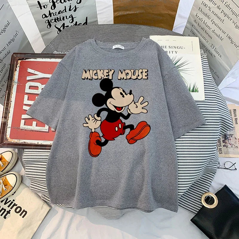 Anime Women Kawaii Mickey Mouse T Shirt Men Cute Minnie Mouse T-shirt Unisex Couple Tshirt Graphic Top Tees Male Female