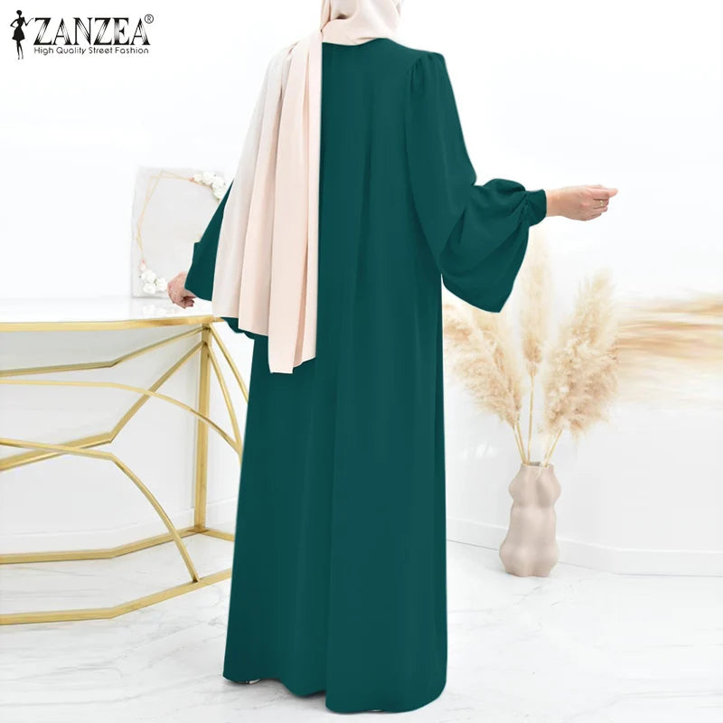 Turkey Abaya Oversize Robe Muslim Hijab Long Dress Eid Mubarek Abayas For Women Isamic Clothing Puff Sleeve Maxi Vestidos Kaftan