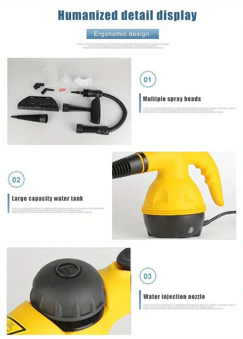 Portable Steam Cleaning Machine Suitable for a Variety of Places of Hand-held 1000W High Temperature Steamer Cleaning Machine