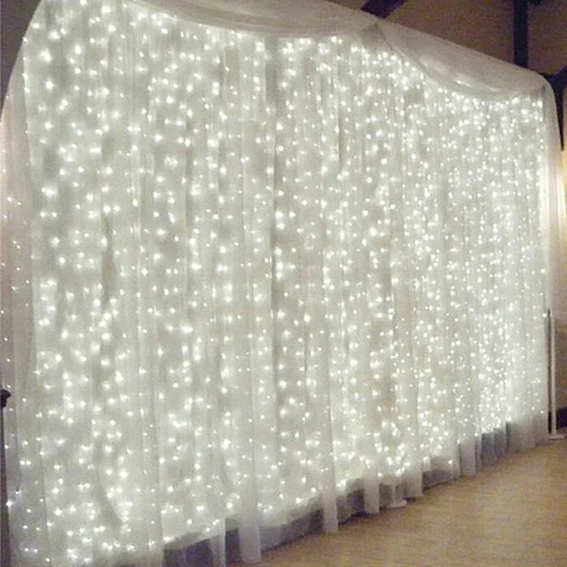 LED Garland Curtain Lights 8 Modes USB Remote Control Fairy Lights String Wedding Christmas Decor for Home Bedroom New Year Lamp
