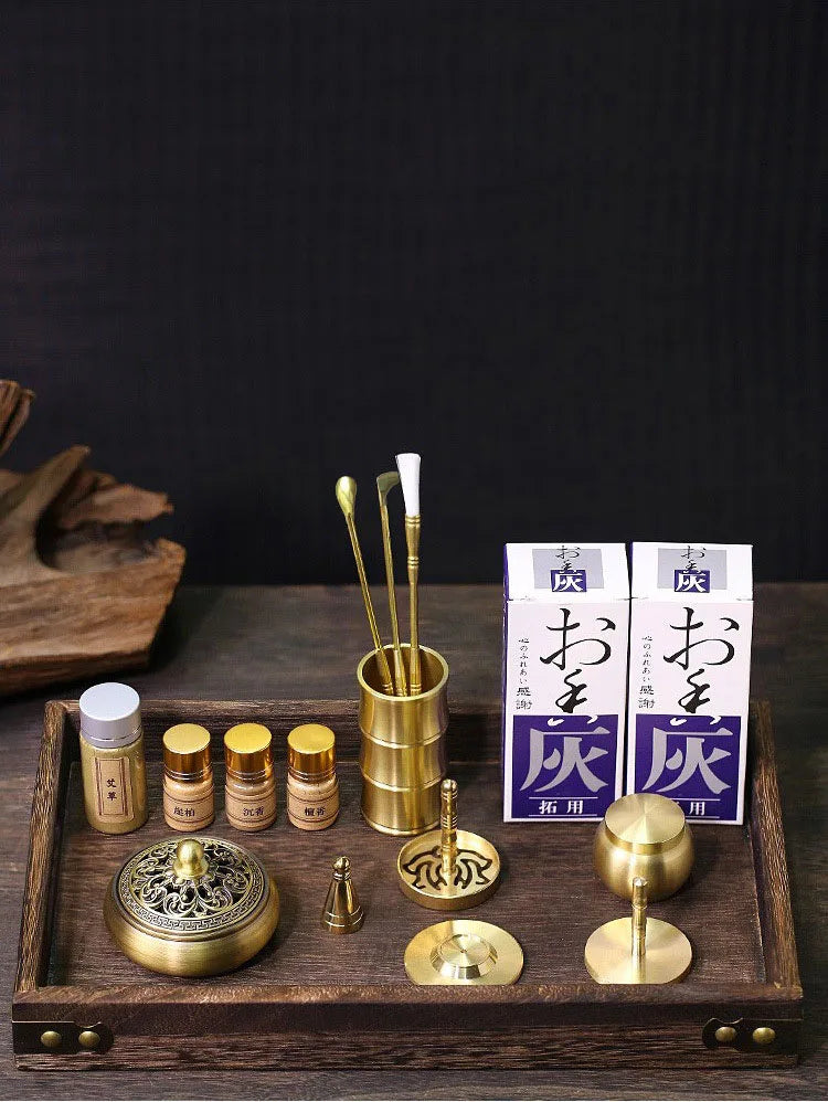 DIY Aromatherapy Set Brass Incense Burner Making Kit Incense Mold Stand Yoga Meditation Study Home Aromatherapy Ornaments