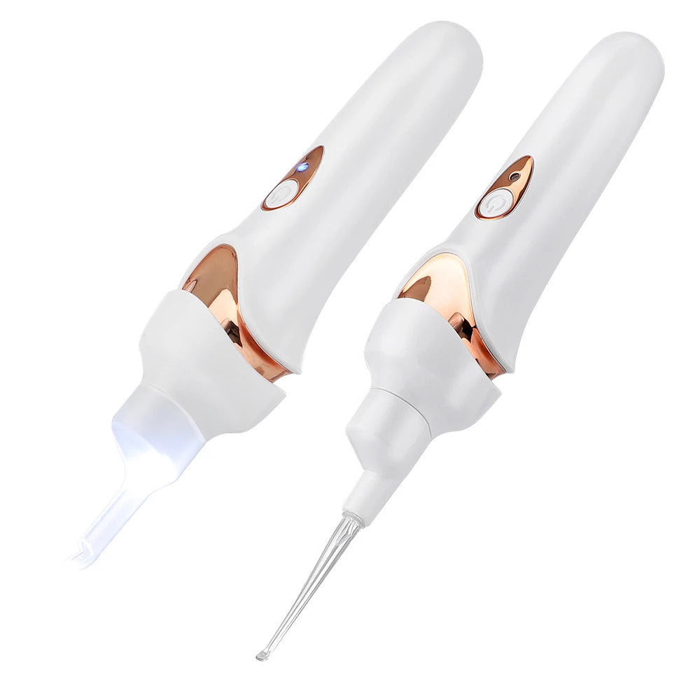 Electric Ear Wax Remover Wireless Luminous Ear Spoon Spiral Ear Pick Cleaner Tool Safe Suction Recharge Health Care with 4 Tips
