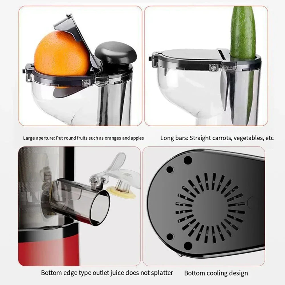 Houselin Slow Cold Press Juicer Machines Vegetable and Fruit, 500W Slow Masticating Juicer Machines with 7-inch Large Feed Chute