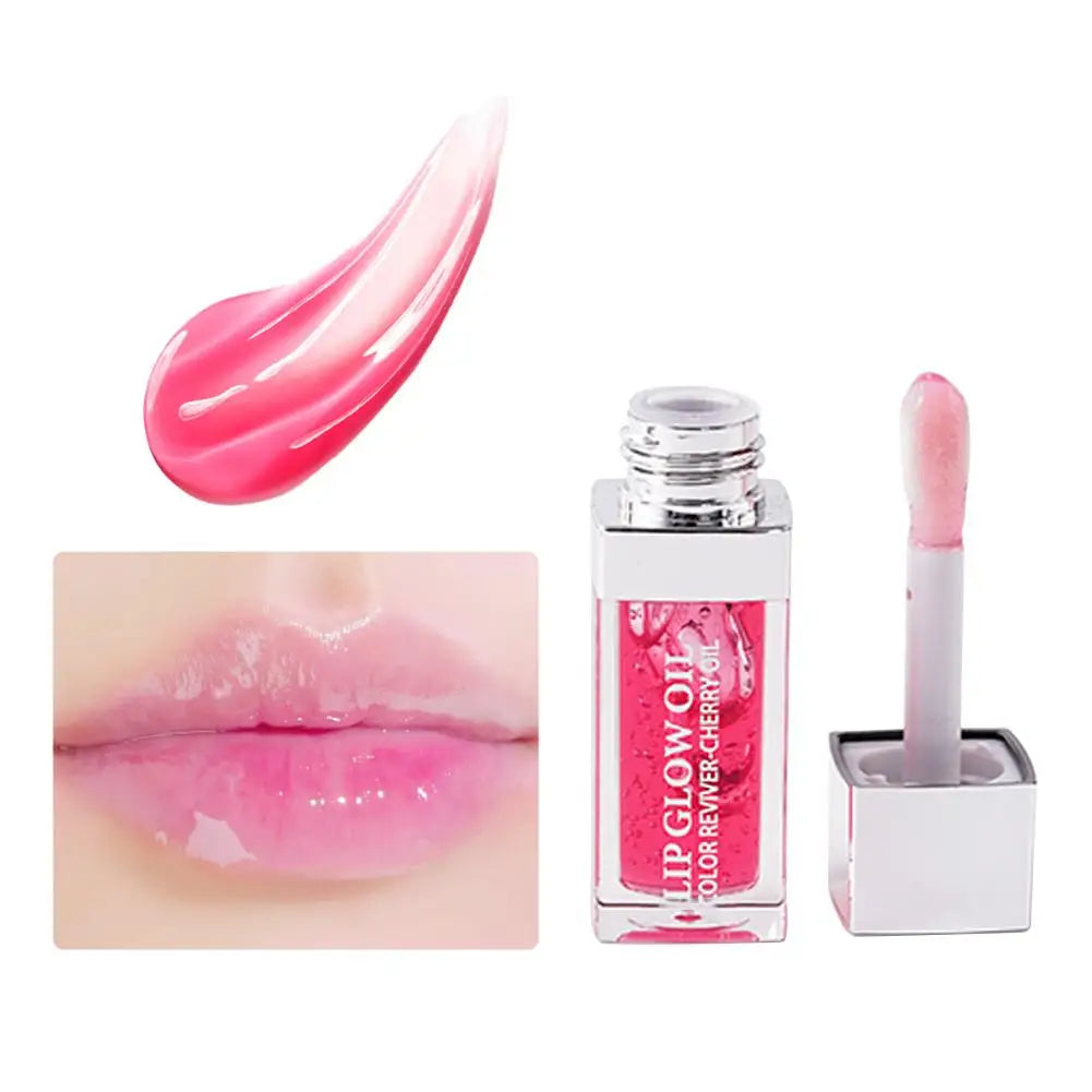 Crystal Jelly Moisturizing Lip Oil Plumping Lip Gloss Makeup Sexy Plump Lip Glow Oil Tinted Lip Plumper