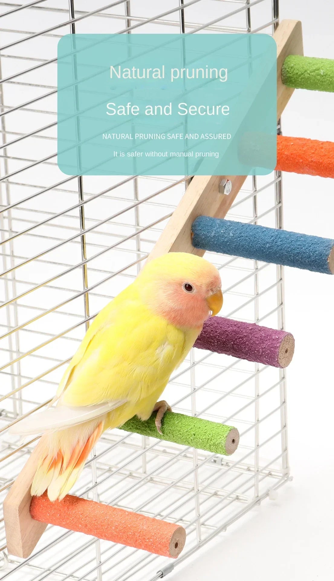 4/6 Steps Wood Ladder Pet Interactive Bird Parrot Toy Ladder for Hamster Cage Funny Grinding Stick Climbing Toy Bird Accessories