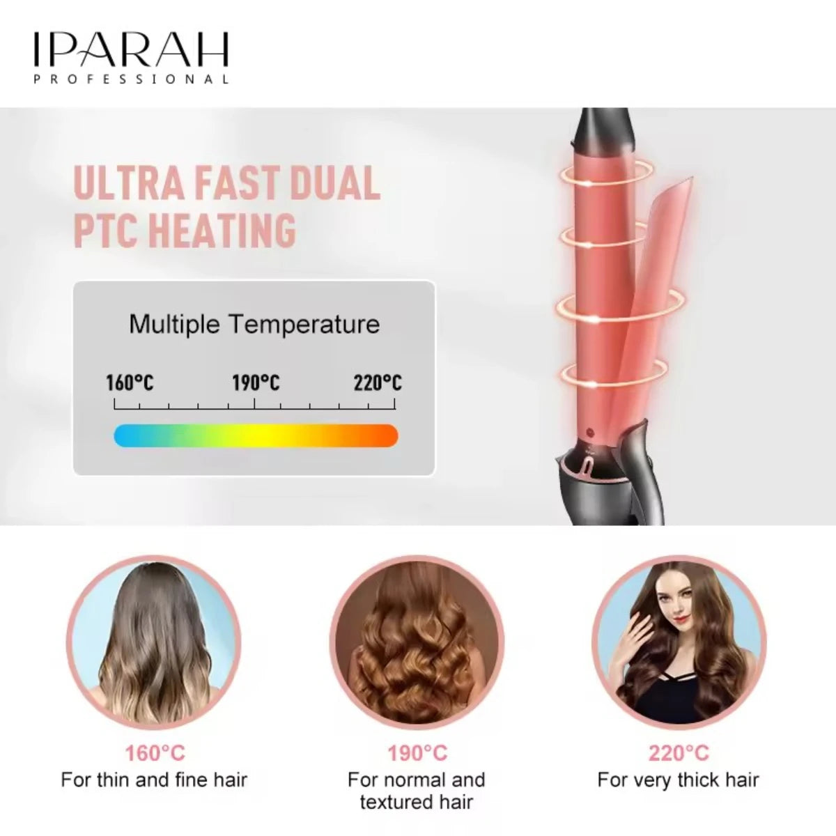 IPAHAR Hair Straightener Professional Hair Straightener Electric Hair Brushes Straightener Electric Hot Curler Wet Dry P-201