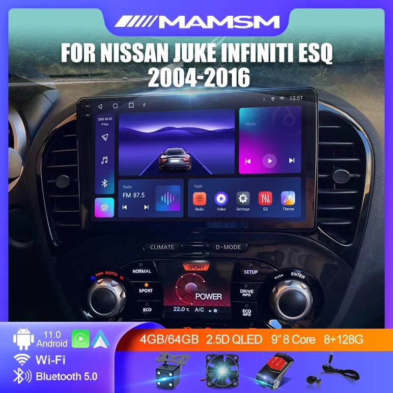 Android 13 Car Radio For Nissan Juke Infiniti ESQ 2004 - 2016 Auto Carplay GPS DSP IPS QLED Car Multimedia Video Player 4G WiFi