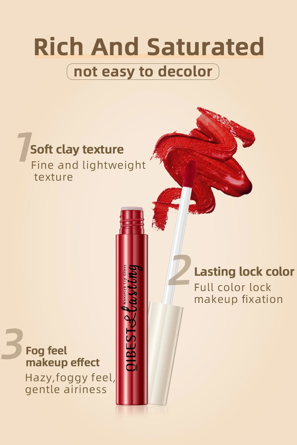 QIBEST 12pcs/set Waterproof Lip Gloss Long Lasting Velvet Nude Red Matte Liquid Lipstick Tint Makeup Cosmetic Lipsticks Lipgloss