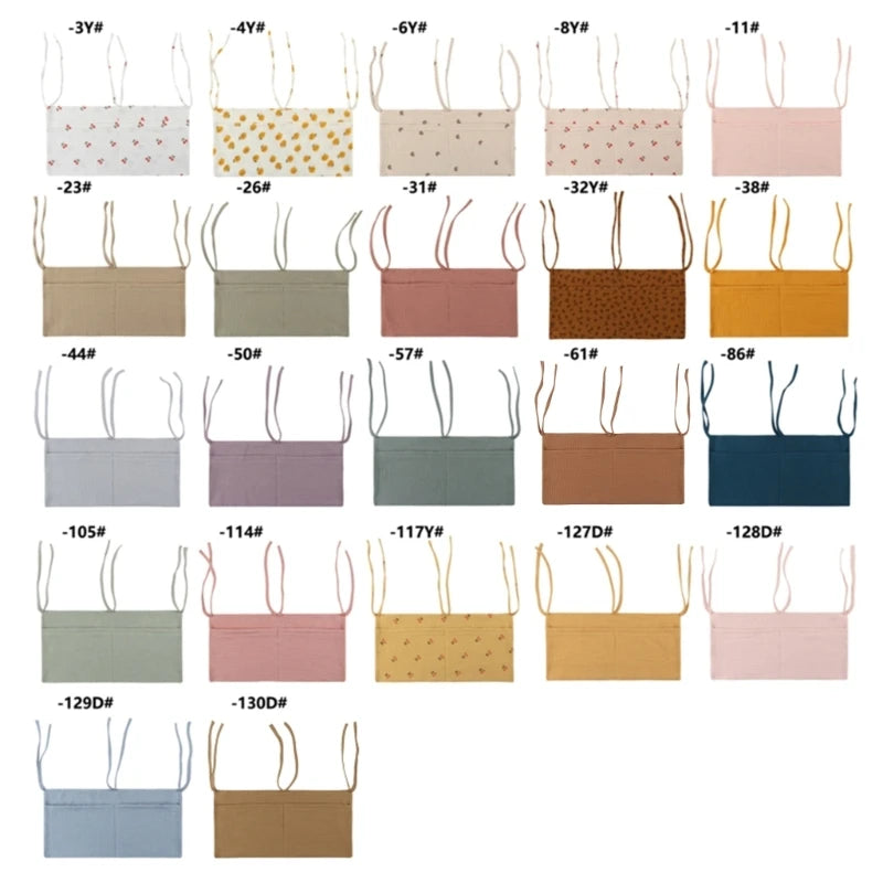 Baby Bed Hanging Storage Bags Cotton Newborn Crib Organizer Toy Diaper Pocket for Crib Bedding Set Accessories Nappy Store Bags