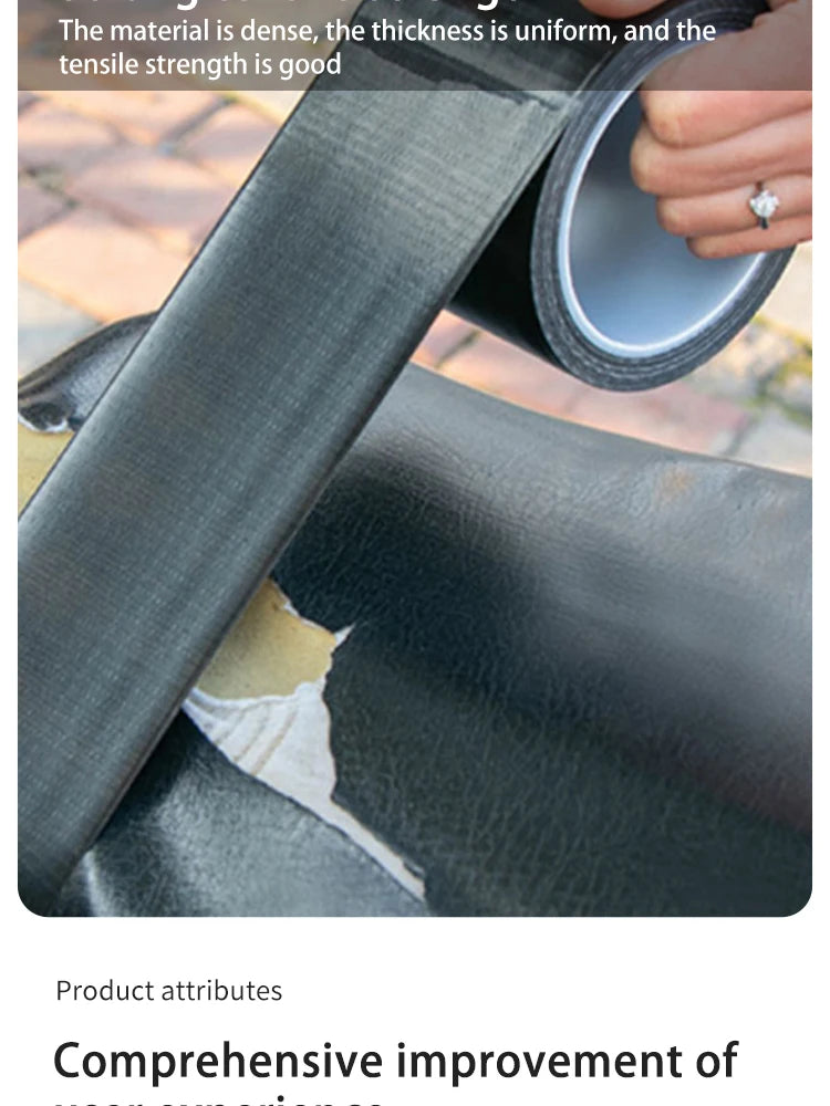 Cloth Base Tape High Viscosity Multifunctional Seat Cushion Sofa Chair Black Leather Repair Waterproof Tape