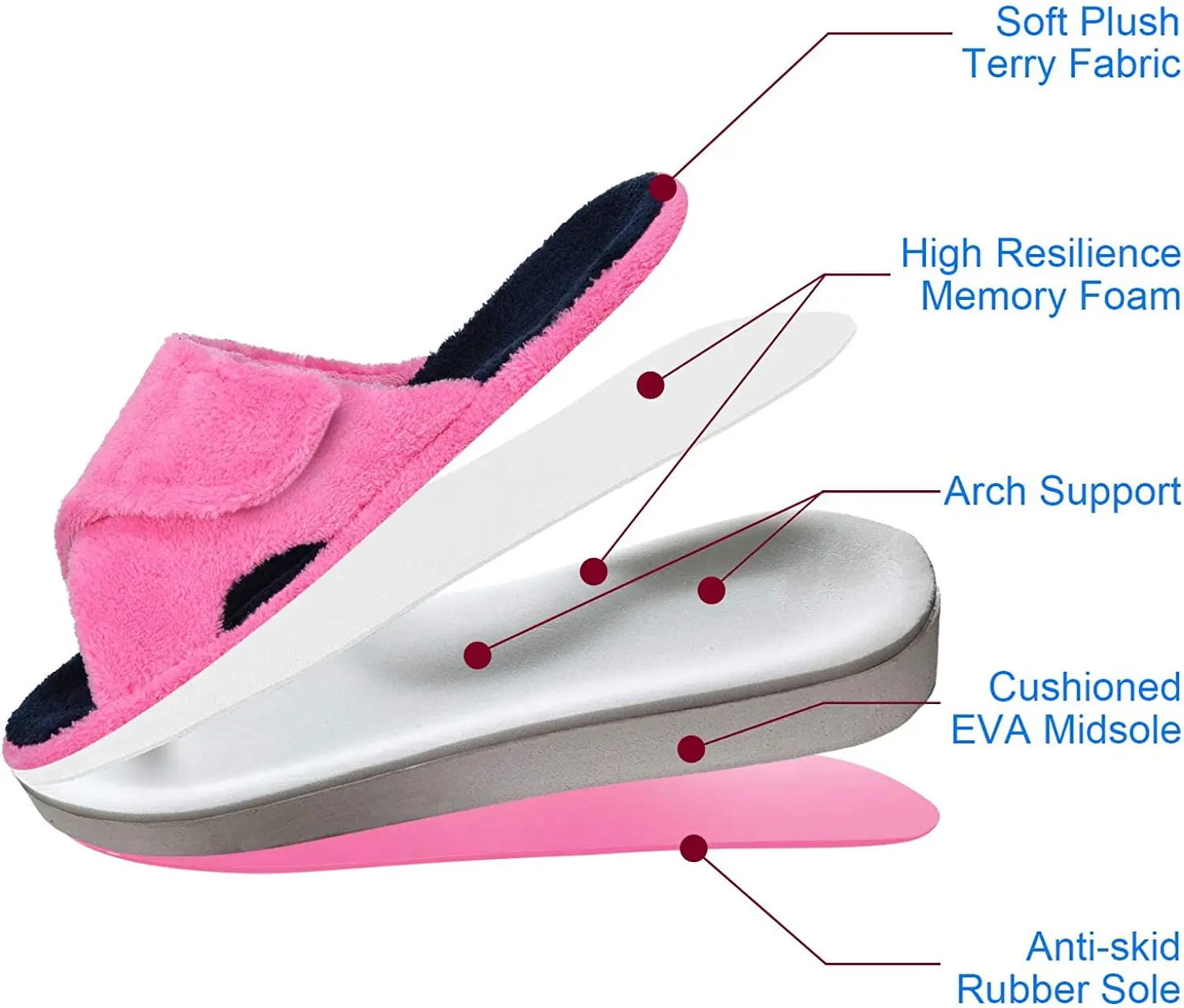 Pallene Cross Band Cotton Slippers Women Indoor Fuzzy Slippers For Ladies Non-slip Cozy Flats Slippers Open Toe House Slippers