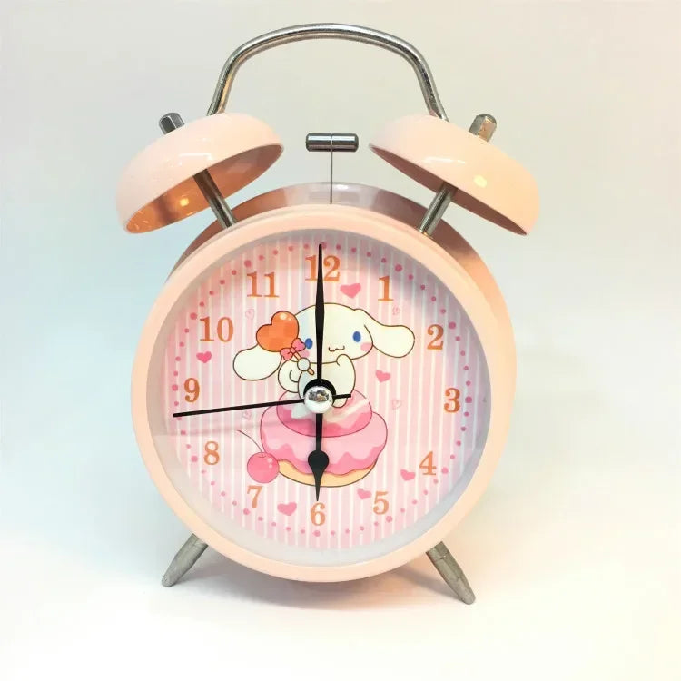 Sanrio Bedroom Alarm Clock Kuromi My Melody Hello Kitty Cinnamorol Ins Girl Heart Bedside Silent Alarm Clock Wake Up Alarm Clock