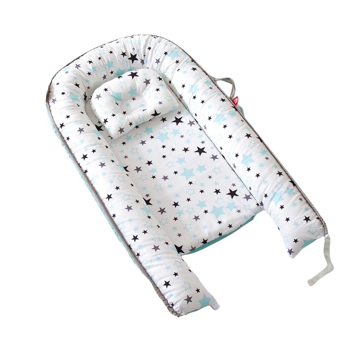 Baby Bed Foldable Washable Floral Print Baby Cot Infant Bassinet with Pillow Bedding Sets for Boys Girls 9 Colors