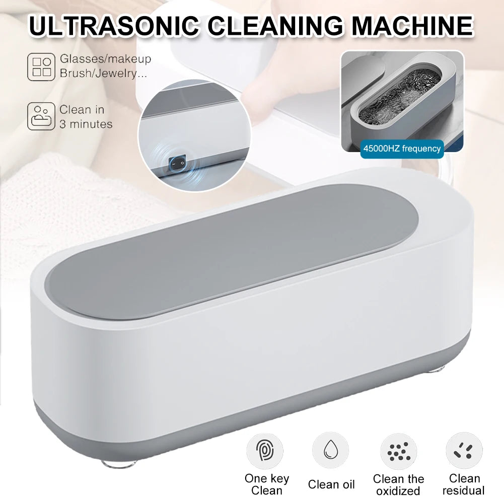 Portable Ultrasonic Cleaning Machine High Frequency Vibration Wash Cleaner Remove Stains Jewelry Watch Glasses Washing Machine