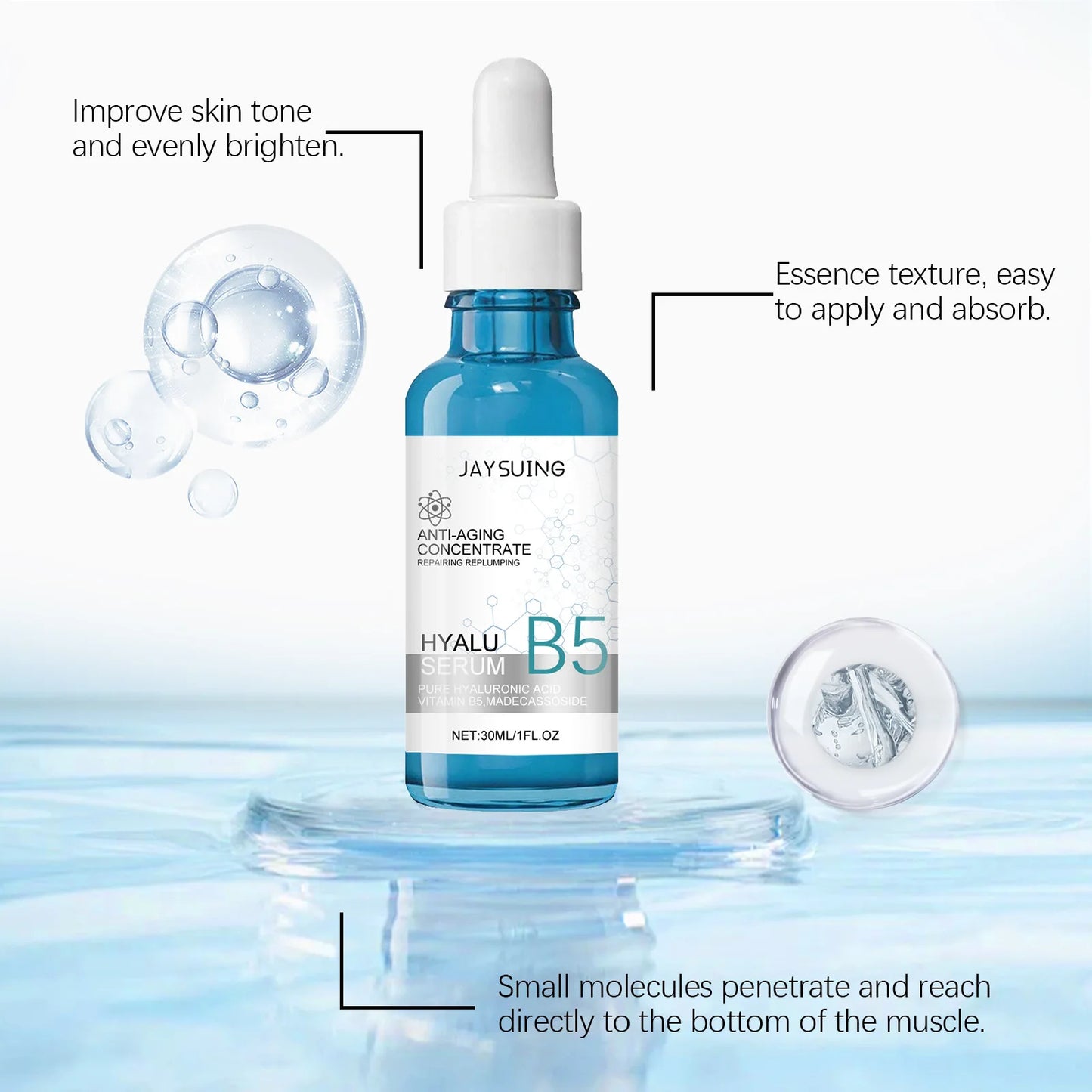 Hyaluronic Acid Firming Serum Collagen Lifting Fine Lines Brightning Nourishing Rejuvenation Vitamin B5 Face Original Skincare