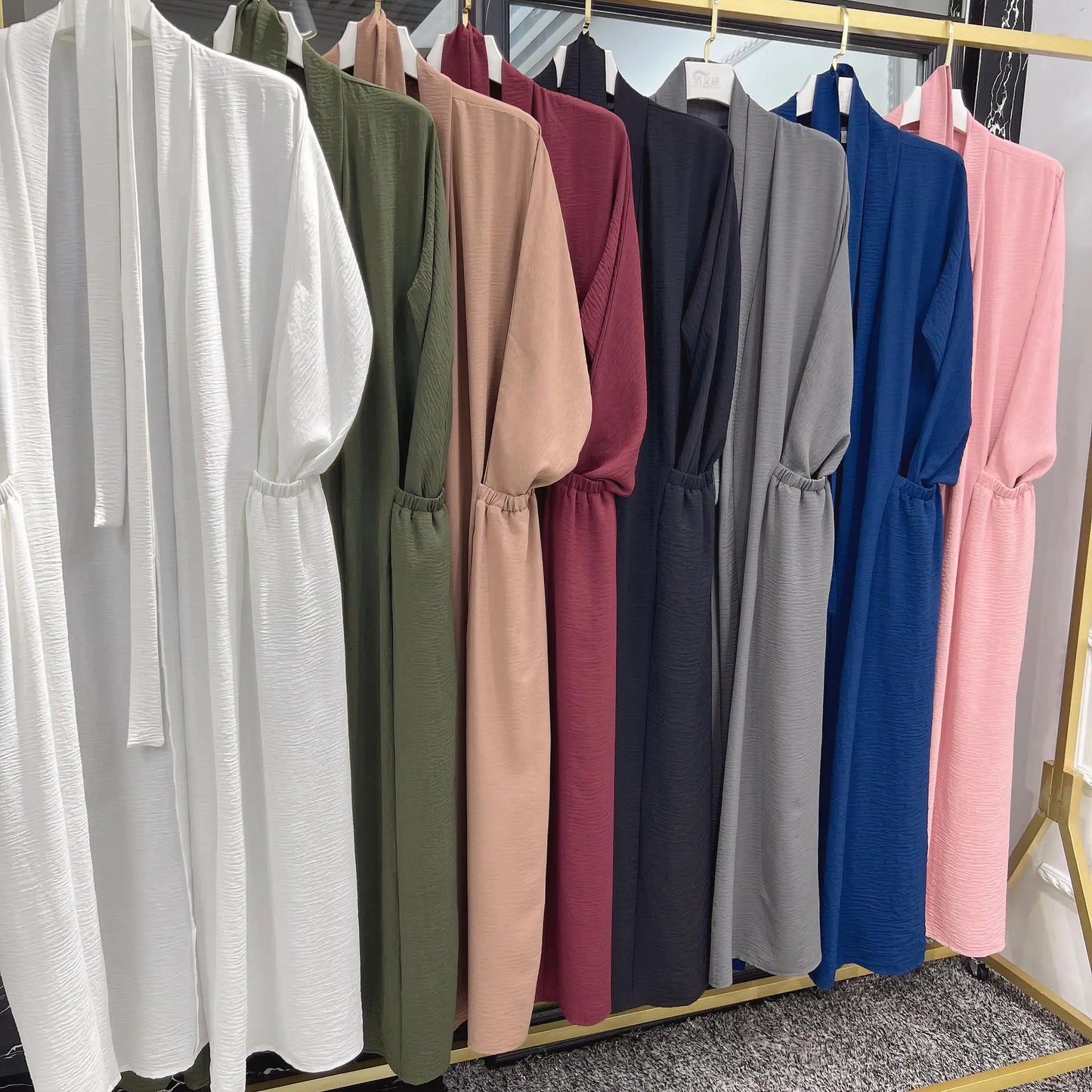 Ramadan Eid Abaya Dubai Turkey Hijab Dress Muslim Woman Kimono Modest Kaftan Robe Femme Islamic Clothing Open Abayas for Women