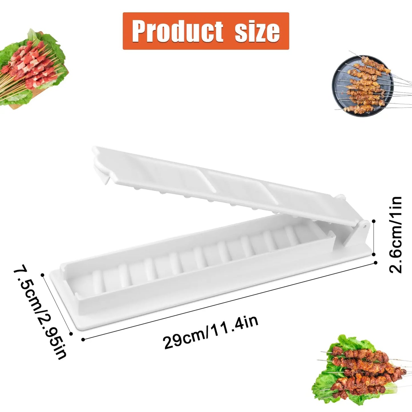 Kebab Maker BBQ Meat Skewer Barbecue Skewer Mold Reusable Turkish Kabob For Outdoor Barbecue Preparation Kitchen Grill