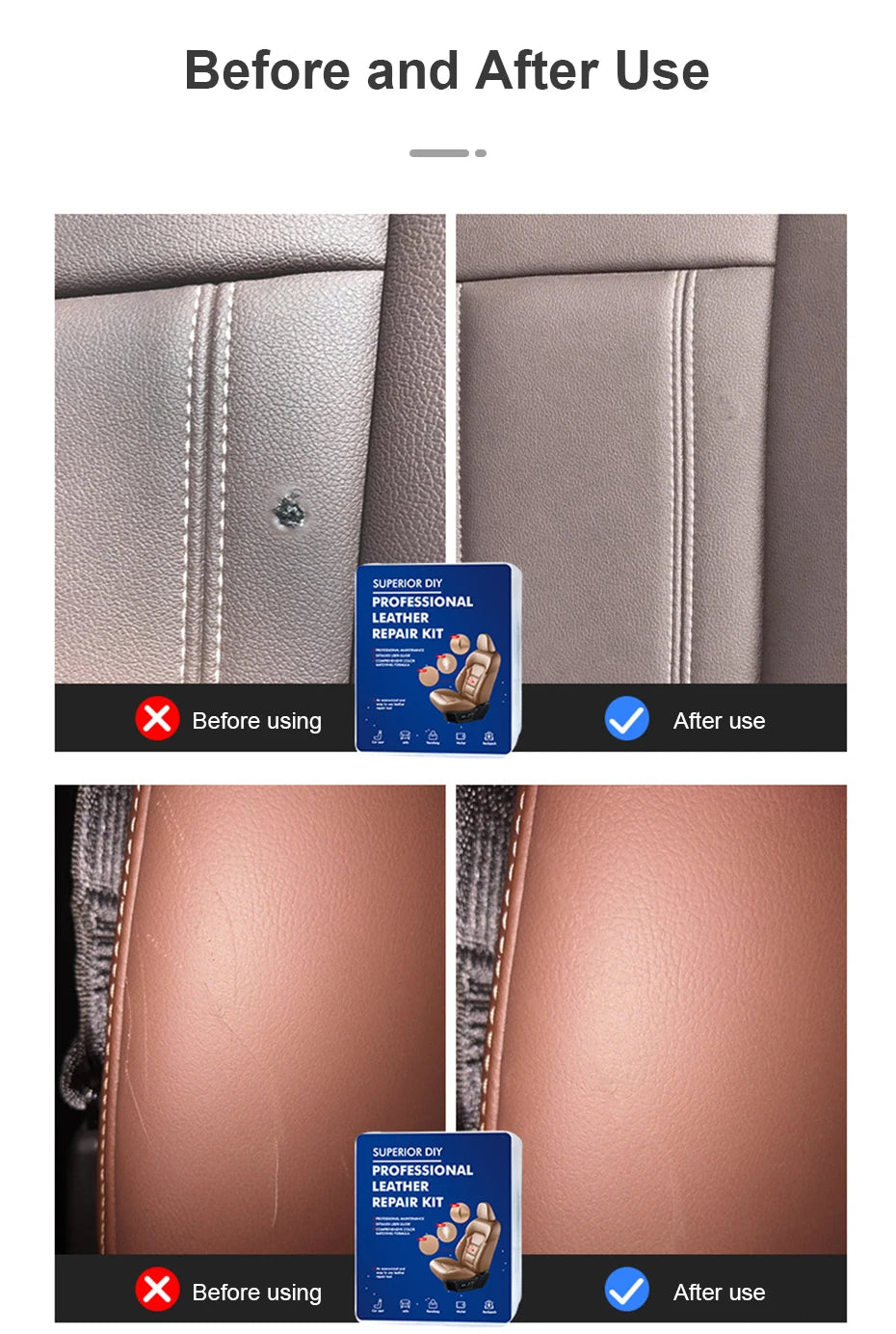 Car Liquid Leather Repair Kit Leather Skin Refurbish Tools For Car Seat Coats Sofa Holes Scratches Cracks Restoration