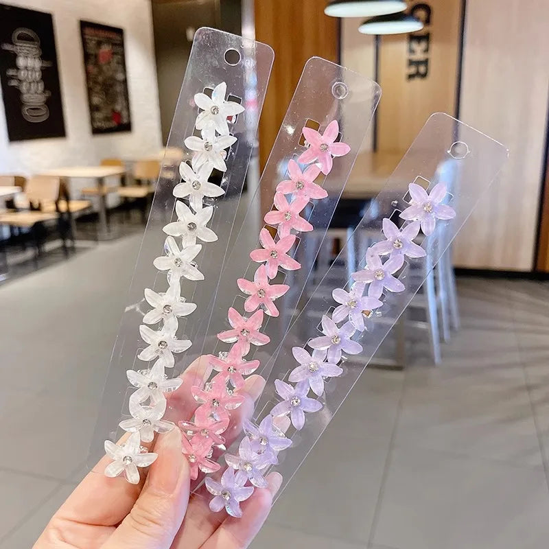 Cute Little Flower Mini Hairpin for Girls Sweet Temperament for Children Simple Braided Hair Ponytail Side Clip Hair Ornament