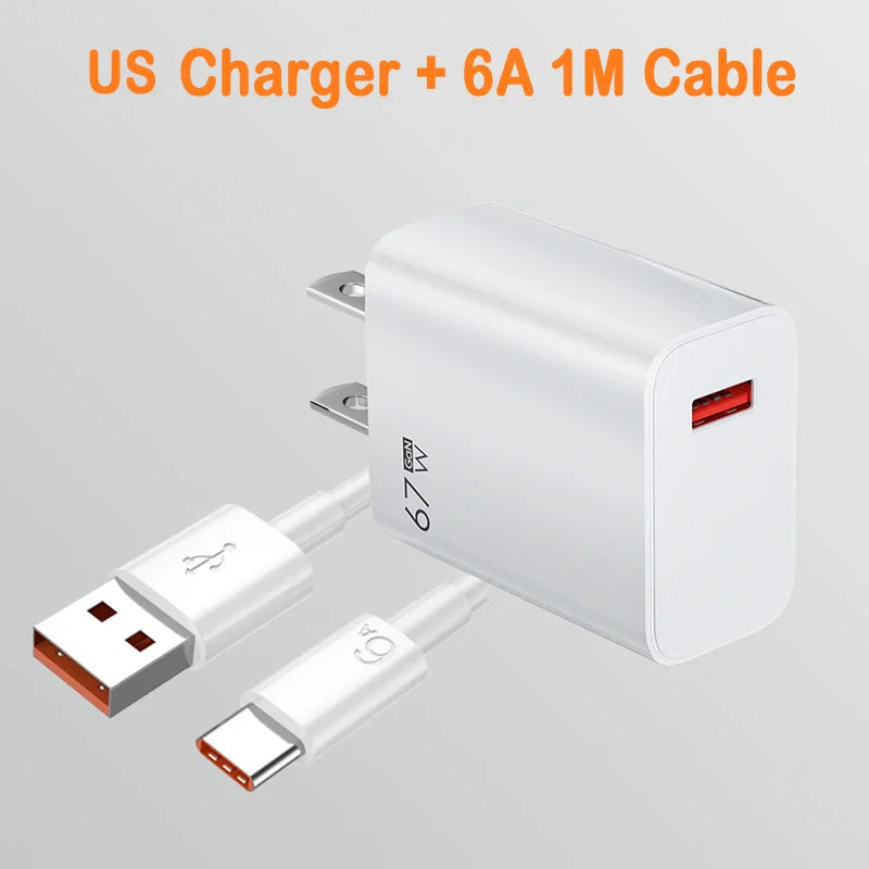 Xiaomi 67W Super Fast Charging USB C PD Interface Charger Fast Charging Phone Charger For iPhone15 Samsung Huawei