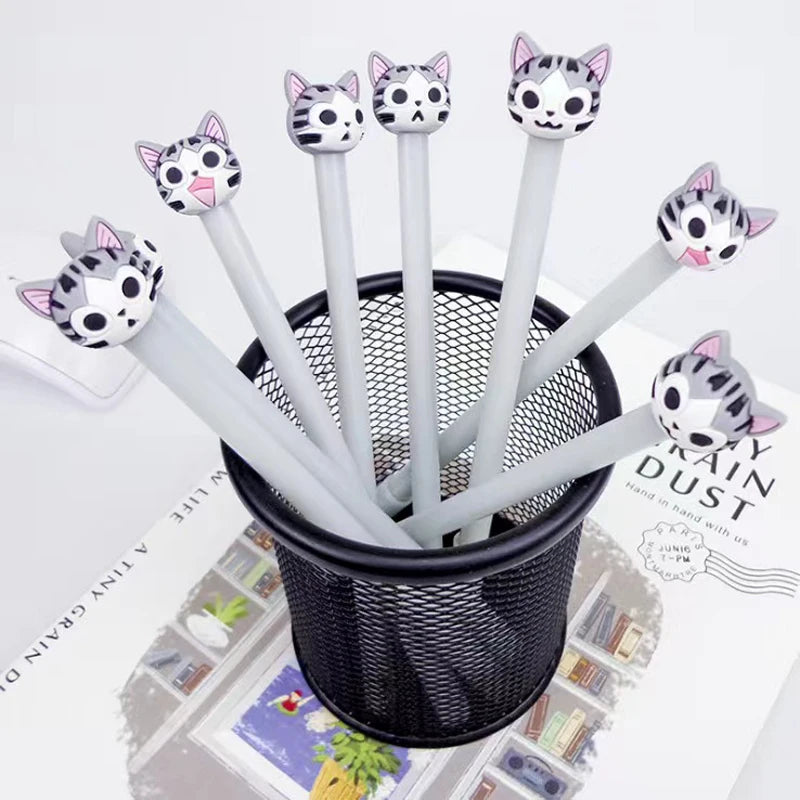 4 Pcs Cartoon Cute Cat Gel Pen High Quality Creative Writing Boligrafos Office Learning Stationery Supply School