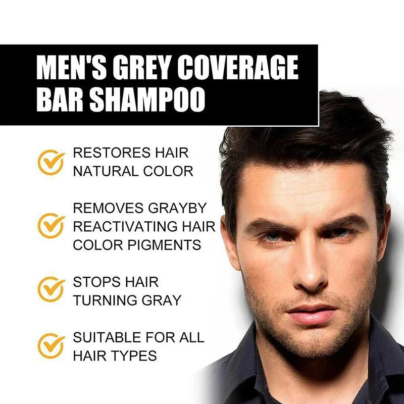 50g Black Hair Darkening Soap Shampoo Bar Fast Effective Repair Gray White Color Dye Hair Body Natural Product 2024 New
