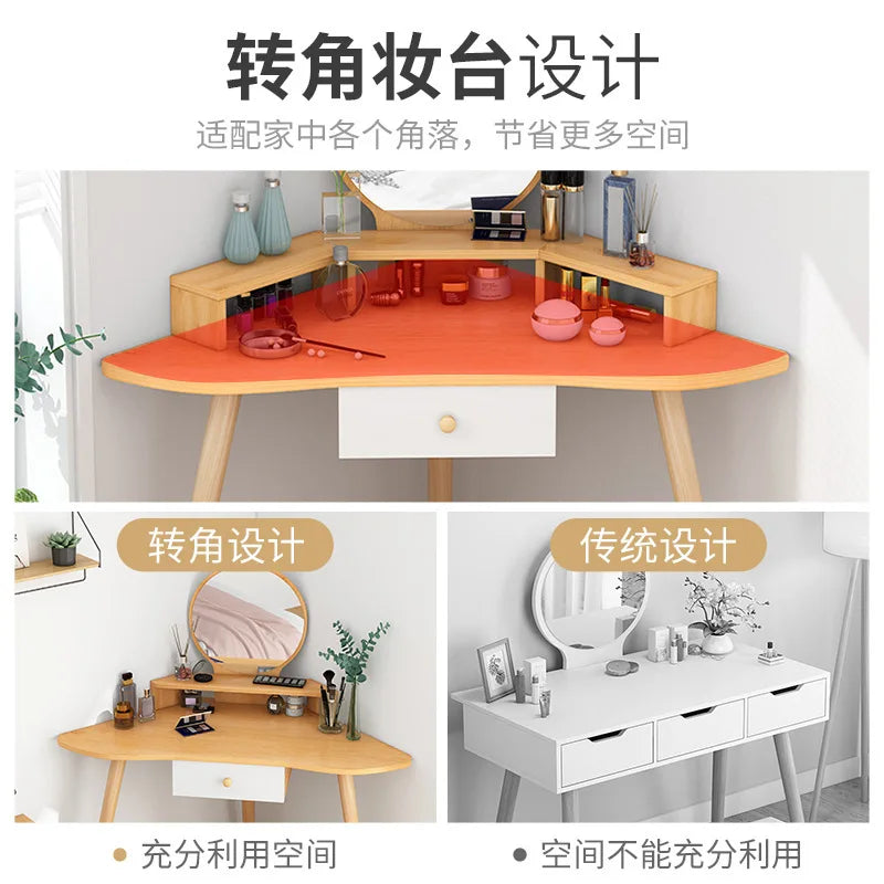 Dresser Bedroom Modern Minimalist Triangle Makeup Bedside Storage Cabinet Corner Integrated Table