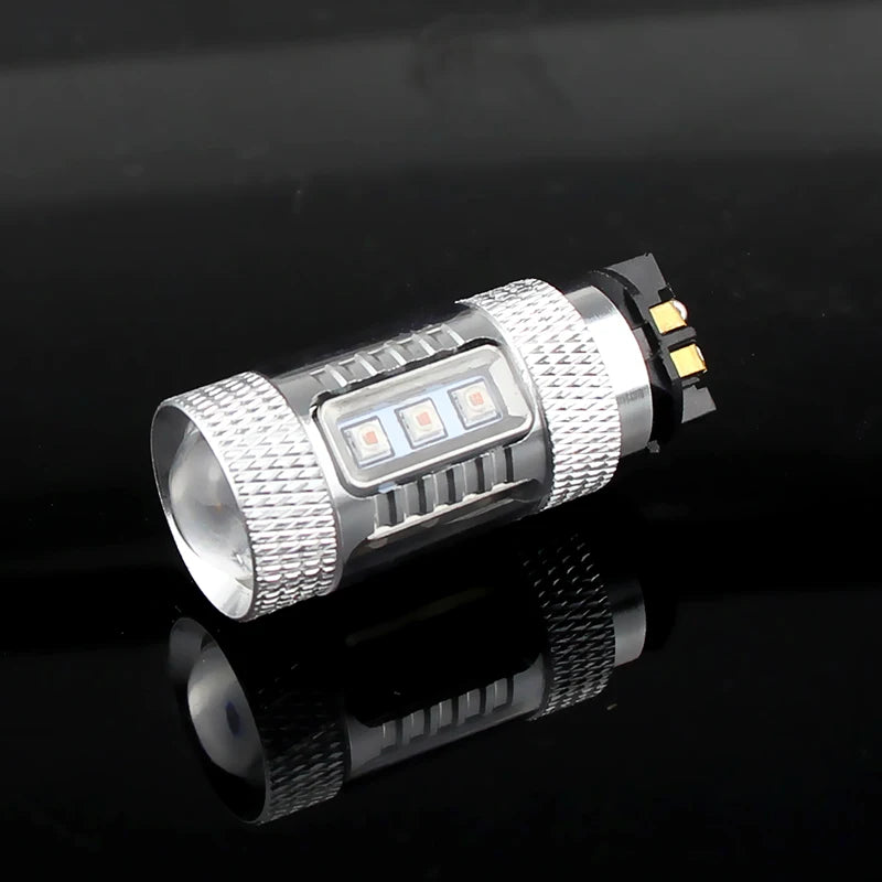 2PCS Amber Yellow White 80w PW24W PWY24W LED Bulbs For Audi A3 A4 A5 Q3 VW MK7 Golf CC Fusion Front Turn Signal Lights