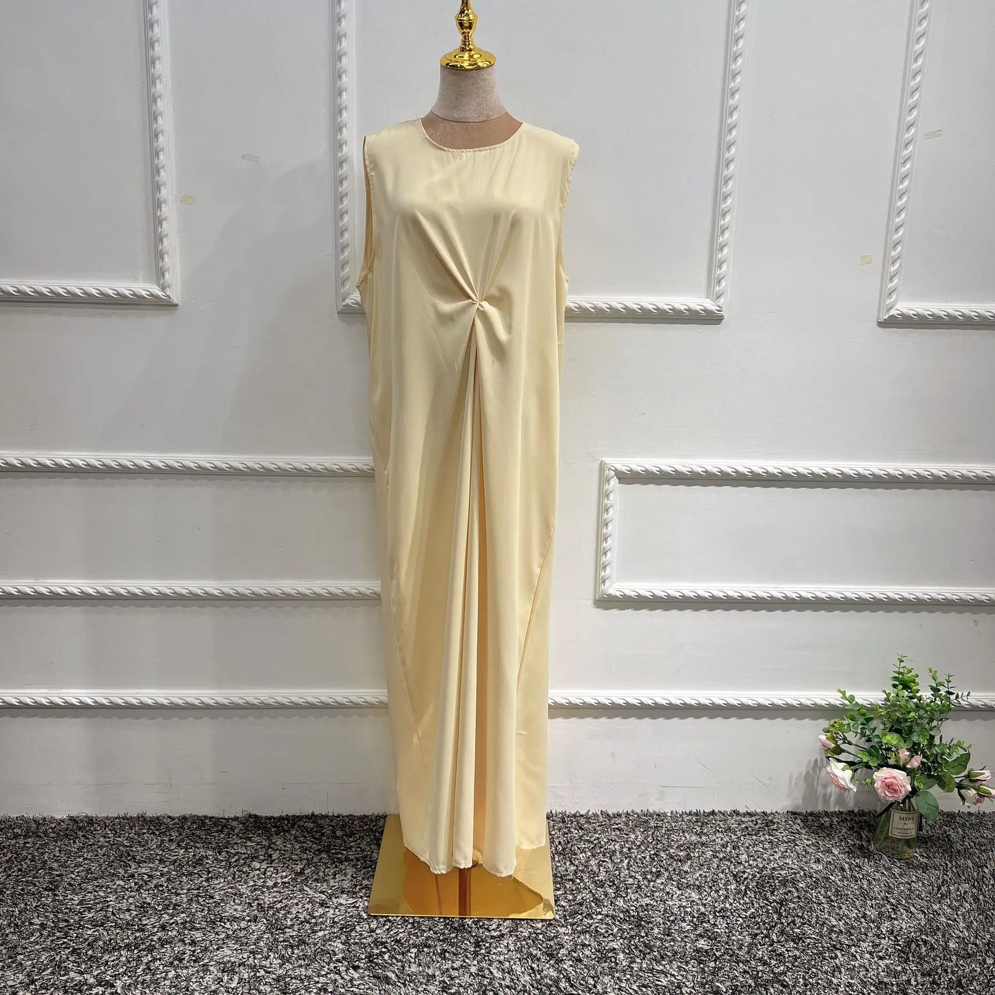Ramadan Eid Fashion Silky Satin Muslim Abayas Robe Musulmane Abaya Cardigan Muslim Arab Worship Service Clothing Wy836